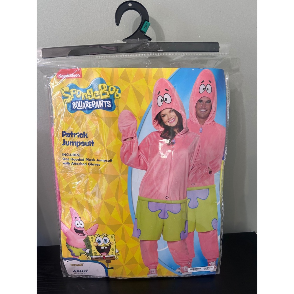 Spirit Halloween Pink Patrick Jumpsuit Adult LG/XL SpongeBob SquarePants Costume